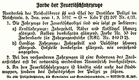 Gesetz zur Farbe der Löschfahrzeuge aus dem Jahr 1938 - zum Vergrößern klicken (Quelle: www.lindenholzhausen.de)